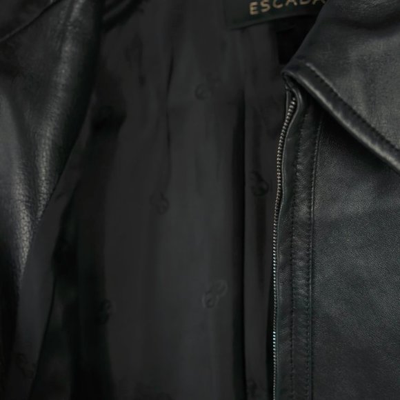 Escada Black Tailored Leather Jacket - Picture 4 of 6